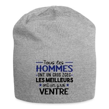 Gros ventre obèse régime. Cadeau humour homme gros - Bonnet en jersey - gris chiné - Devant