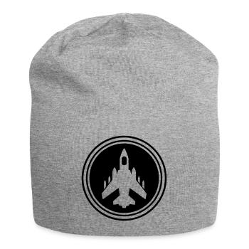 Airplane jet symbol - Jersey Beanie - heather grey - Front