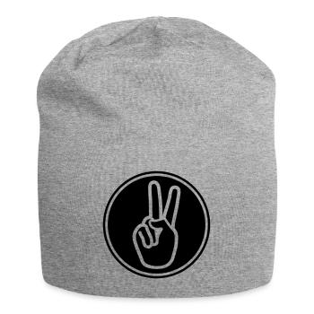 Paix de la main - Bonnet en jersey - gris chiné - Devant