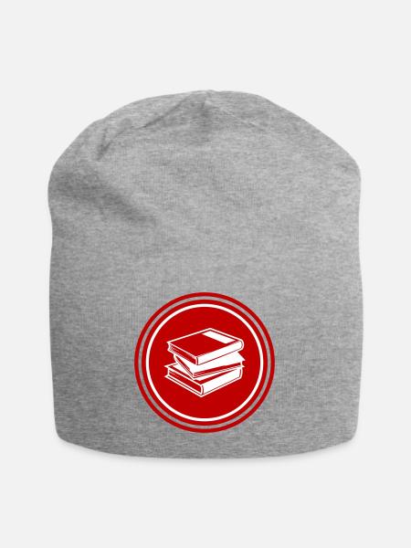Bücher lesen - Jersey-Beanie - Grau meliert