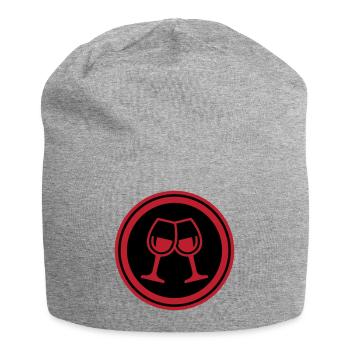 Wine glasses - Jersey Beanie - heather grey - Front