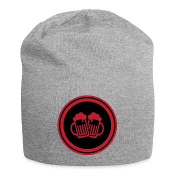 Bierglas Symbol - Jersey-Beanie - Grau meliert - Vorne