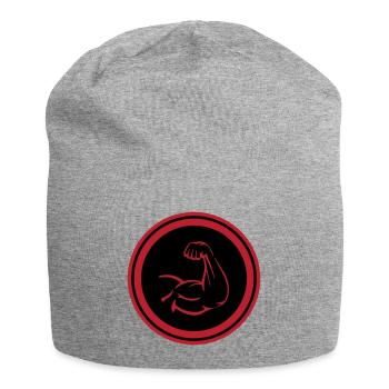 Arm Muskeln Bizeps - Jersey-Beanie - Grau meliert - Vorne