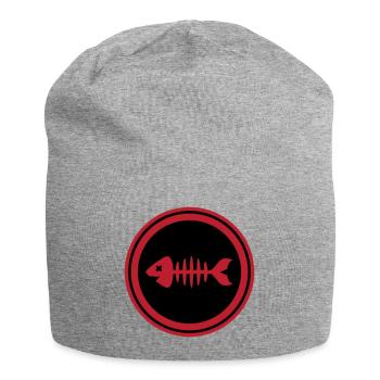 Fish Symbol Bone Bones - Jersey Beanie - heather grey - Front