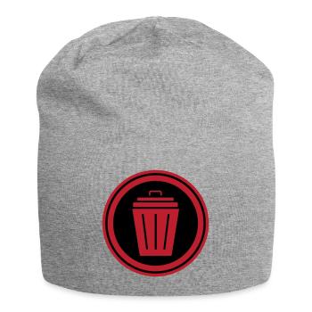 Icône de poubelle - Bonnet en jersey - gris chiné - Devant