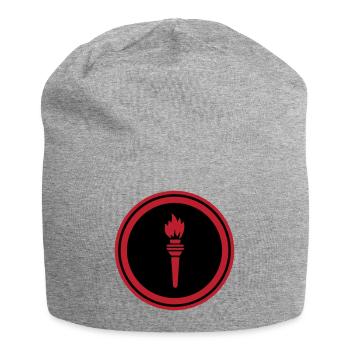 Symbole de flamme - Bonnet en jersey - gris chiné - Devant