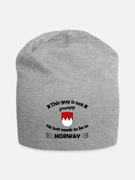 Norwegen - Jersey-Beanie - Grau meliert