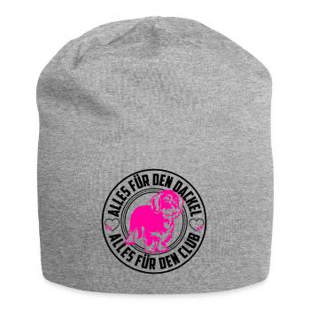 Alles für den Dackel | Farben änderbar - Jersey-Beanie - Grau meliert - Vorne