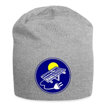 Solar Energie Photovoltaik Anlage Symbol - Jersey-Beanie - Grau meliert - Vorne