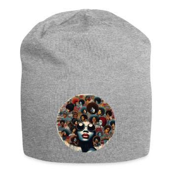 Inspiration im Afro-Stil, urbane Vielfalt - Jersey-Beanie - Grau meliert - Vorne