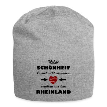 Schönheit aus dem Rheinland - Jersey-Beanie - Grau meliert - Vorne