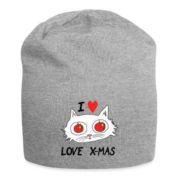 J’adore Noël Cat - Bonnet en jersey - gris chiné - Devant