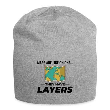 Kartenebenen GIS Kartografie Geographische Daten - Jersey-Beanie - Grau meliert - Vorne