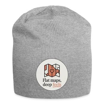 Flache Karten Deep Feels Geografie Kartografie - Jersey-Beanie - Grau meliert - Vorne