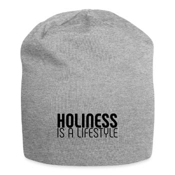 Heiligkeit ist ein Lebensstil - Christian Zitat - Jersey-Beanie - Grau meliert - Vorne