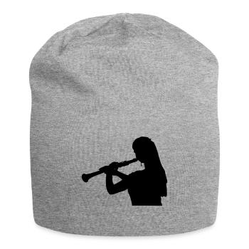 musique clarinette instrument - Bonnet en jersey - gris chiné - Devant
