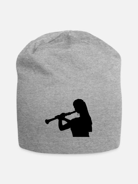 musique clarinette instrument - Bonnet en jersey - gris chiné
