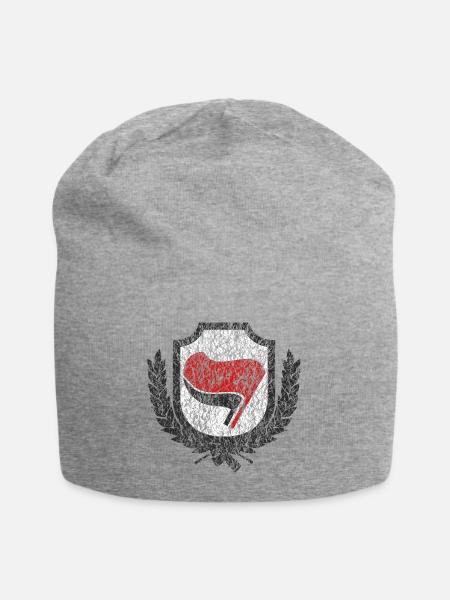 antifa symbol - Jersey-Beanie - Grau meliert