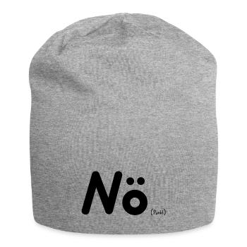 Nö (Punkt) - Spruch - Jersey-Beanie - Grau meliert - Vorne