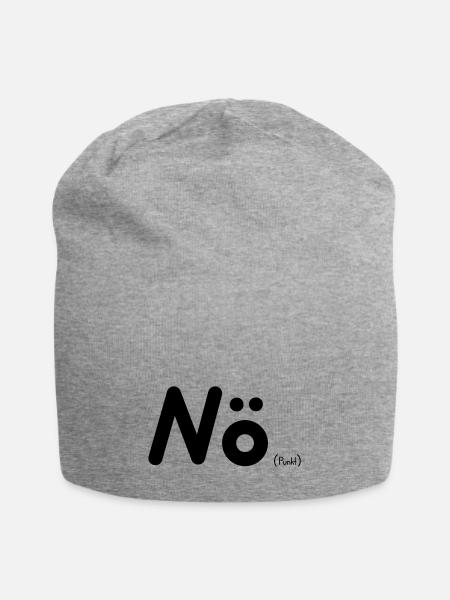 Nö (Punkt) - Spruch - Jersey-Beanie - Grau meliert