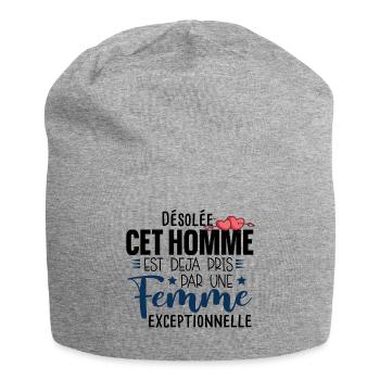 Homme Couple Cadeau Humour Mariage Humour Fiancé - Bonnet en jersey - gris chiné - Devant
