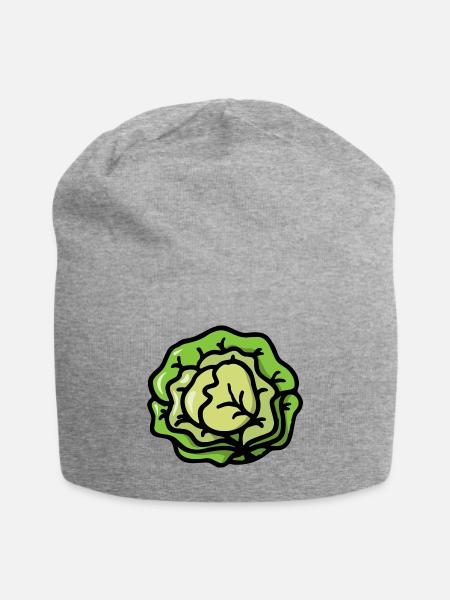 Salat Kohl Gemüse - Salad cabbage vegetable - Jersey-Beanie - Grau meliert