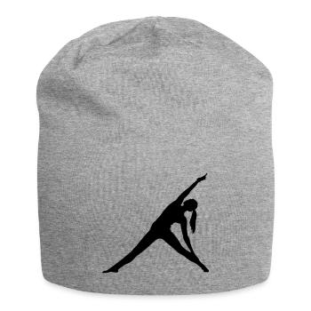 fitness femme silhouette gym gym - Bonnet en jersey - gris chiné - Devant