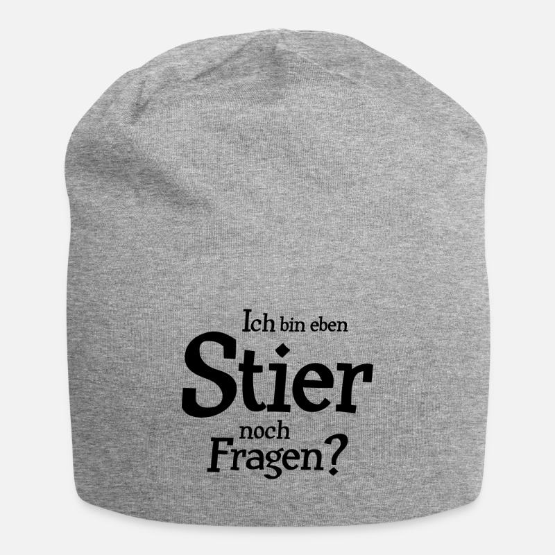 Stier Sternzeichen Spruch - Jersey-Beanie - Grau meliert