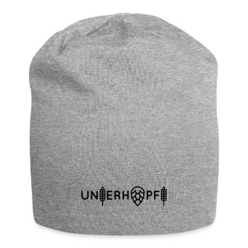 Unterhopft. Das Shirt für Bierliebhaber - Jersey-Beanie - Grau meliert - Vorne