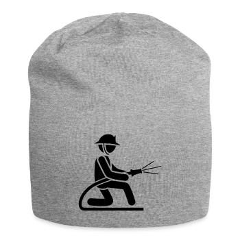 firefighter firefighter icon - Jersey Beanie - heather grey - Front