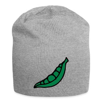 Erbsen Pea pois - Bohne - Jersey-Beanie - Grau meliert - Vorne