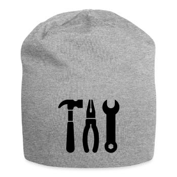 Werkzeuge - Hammer, Zange und Schraubenschlüssel - Jersey-Beanie - Grau meliert - Vorne