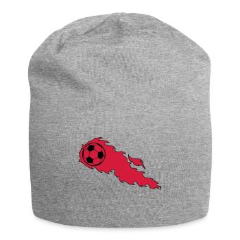 Burning football - Jersey Beanie - heather grey - Front