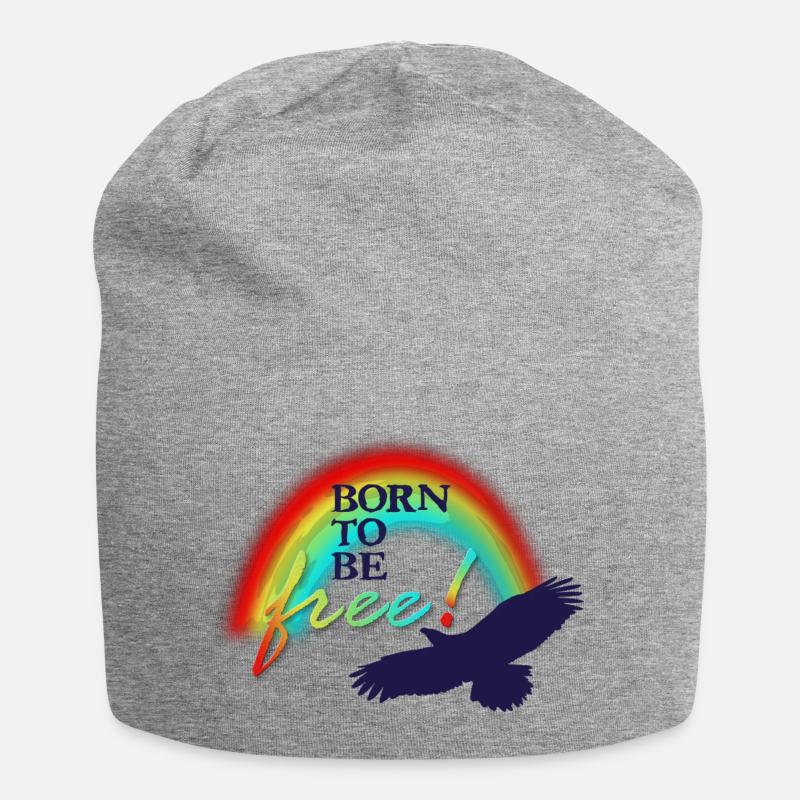 Né pour être libre - Bonnet en jersey - gris chiné