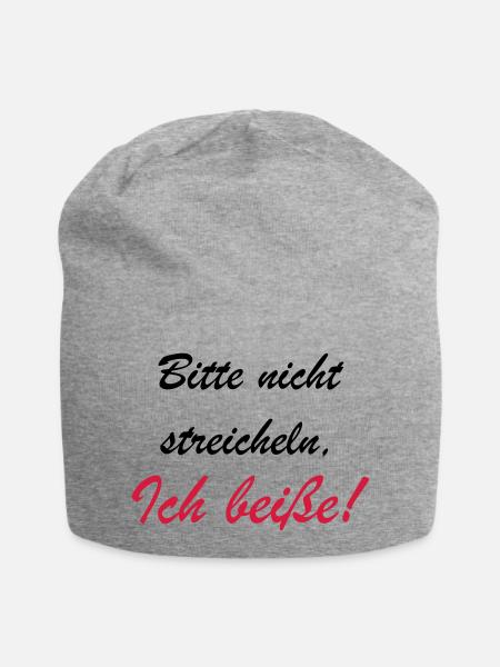 Bitte nicht streicheln - Jersey-Beanie - Grau meliert