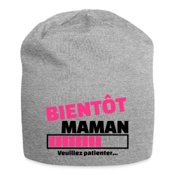 bientôt maman - Bonnet en jersey - gris chiné - Devant