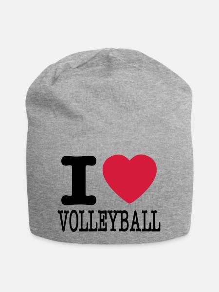 ich liebe Volleyball / ich liebe Volleyballhemd - Jersey-Beanie - Grau meliert