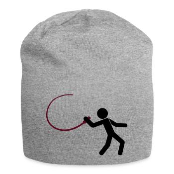 M8 mit Peitsche - Jersey-Beanie - Grau meliert - Vorne