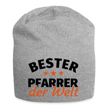 Geschenk Pfarrer - Jersey-Beanie - Grau meliert - Vorne