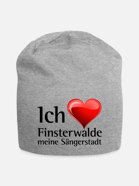 Ich liebe meine Sängerstadt - "I love finsterwalde - Jersey-Beanie - Grau meliert