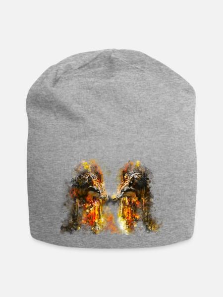 gxp woelfe hassen montag splatter watercolor - Jersey-Beanie - Grau meliert
