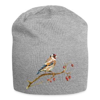 Oiseau - Bonnet en jersey - gris chiné - Devant