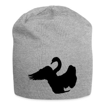 Schwan - Jersey-Beanie - Grau meliert - Vorne