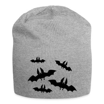 Fledermäuse - Jersey-Beanie - Grau meliert - Vorne
