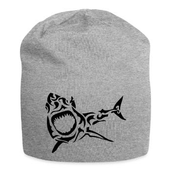 requin tribal shark hai tiburon squalo1 - Bonnet en jersey - gris chiné - Devant