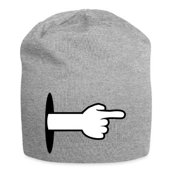 loch wand boden arm hand comic cartoon zeigen zeig - Jersey-Beanie - Grau meliert - Vorne