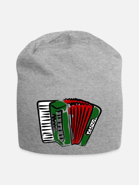 Abstraktes Akkordeon Design in Lebendigen Farben - Jersey-Beanie - Grau meliert