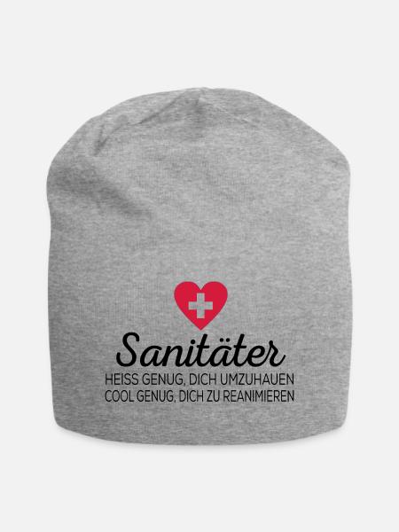 Sanitäter - Jersey-Beanie - Grau meliert