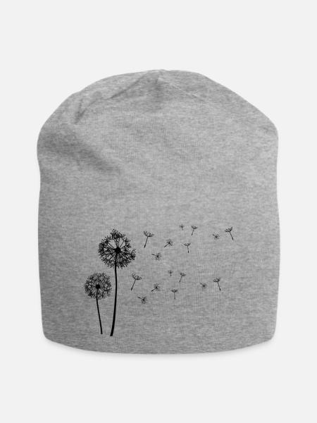Schöne Pusteblume, verspielt und luftig ;) - Jersey-Beanie - Grau meliert