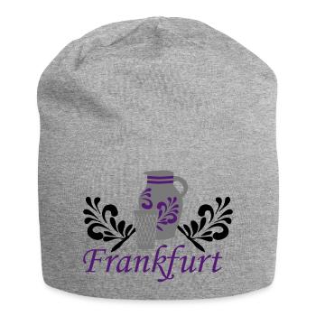 Frankfurt - Bembel - Geripptes - Jersey-Beanie - Grau meliert - Vorne